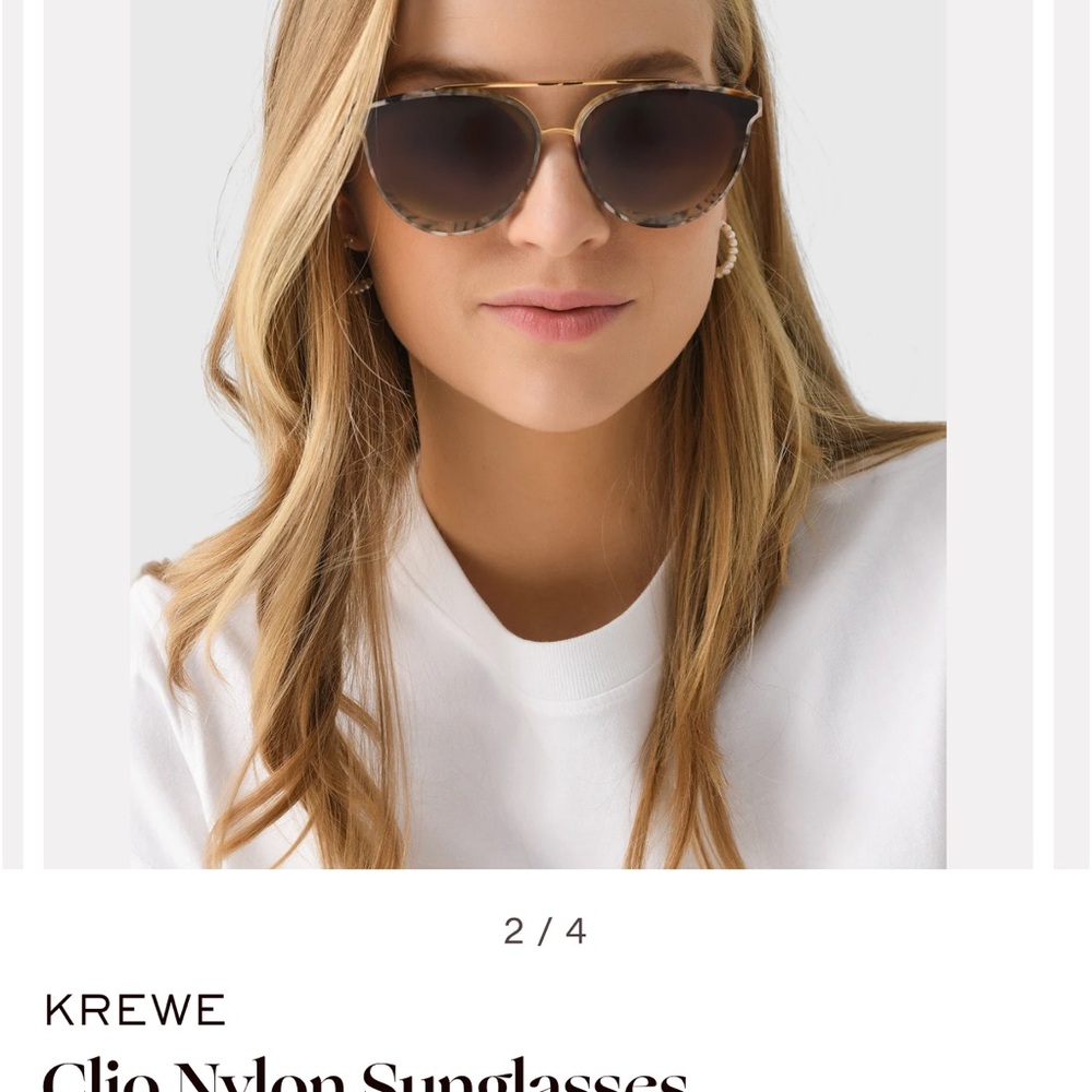 👓 KREWE Clio Nylon Tortoise Shell Sunglasses with Gold Accents